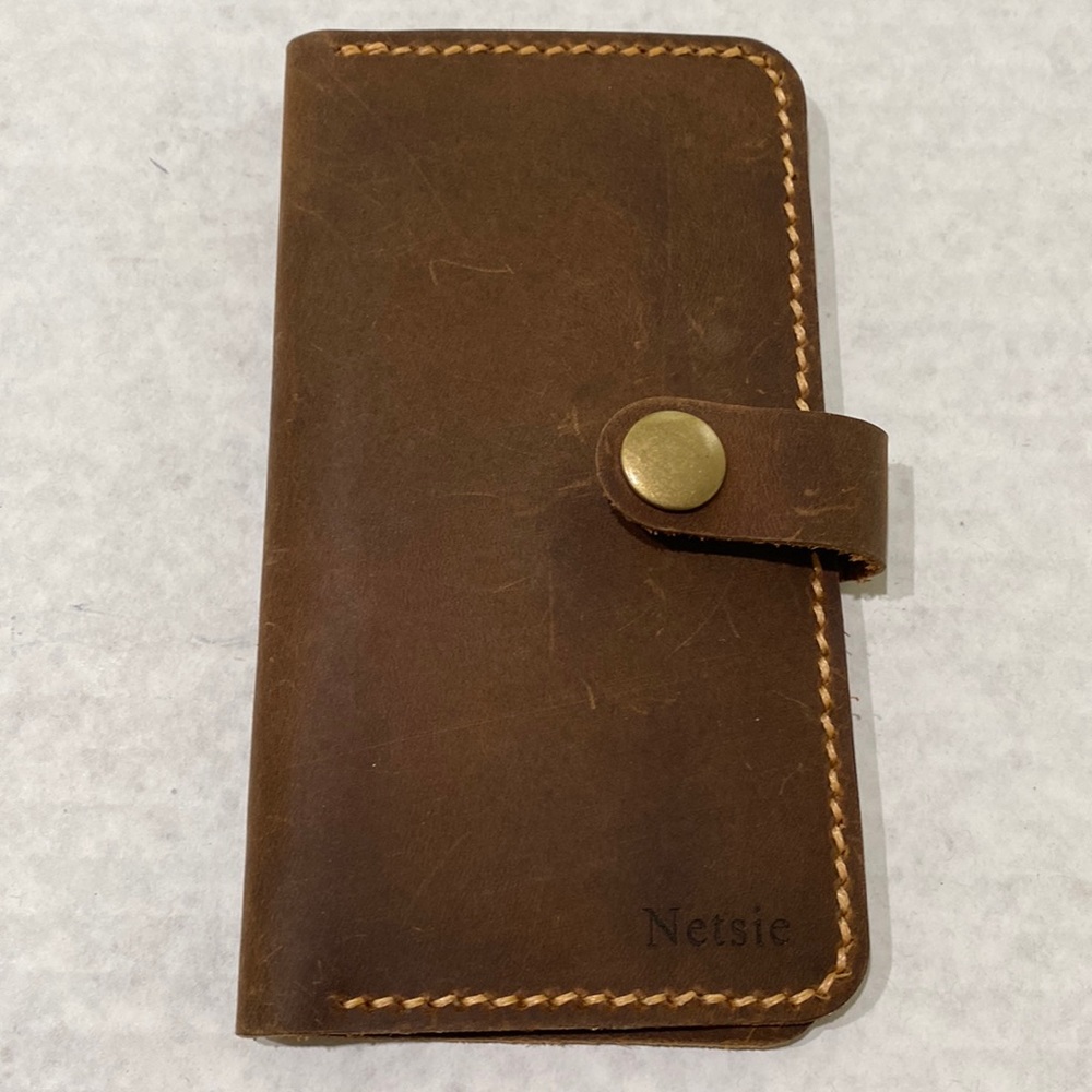 Brown Distressed Leather Phone Case